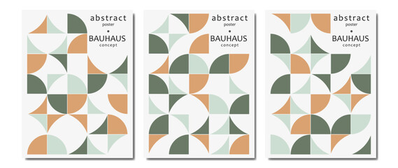 Set of abstract posters in pastel colors, vector template with elements of primitive shapes, modern style
BAUHAUS with colorful simple elements. Design for cards, print, wall decor, concept design.