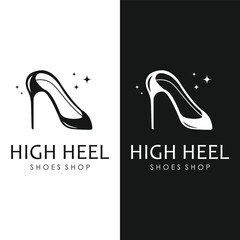 Women's Shoes with High Heels Logo Template