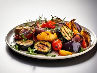 Vibrant Grilled Vegetables Plate Image.