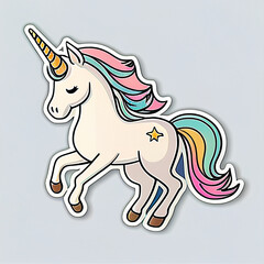 a close up of sticker unicorn . generative ai.