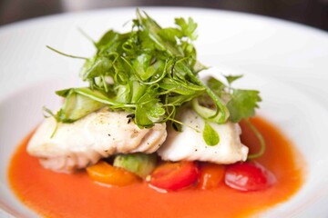salmon with salad, food, salad, meal, soup, dish, vegetable, dinner, healthy, plate, chicken, gourmet, green, lunch, white, meat, bowl, diet, cuisine, tomato, appetizer, restaurant, sauce, closeup, fi