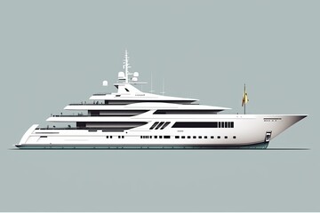 Fototapeta na wymiar A side view of a yacht. Generative AI