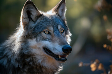 Obraz premium Portret wilka, Generative AI