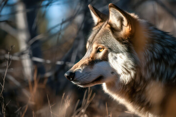 Fototapeta premium Portret wilka, Generative AI