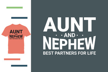 Aunt and nephew matching t shirt design - obrazy, fototapety, plakaty