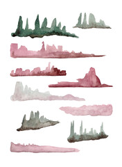 Skyline city. Watercolor illustration for your design