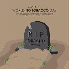 world no tobacco day poster template flat design