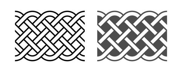 Celtic Sailor Knot Frame Border Ornament Seamless Pattern Decorative Vector Illustration