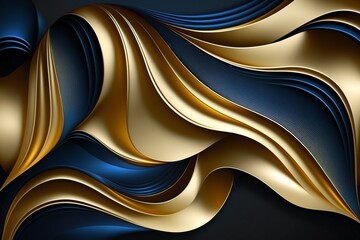 Abstract blue and gold texture background. AI generated