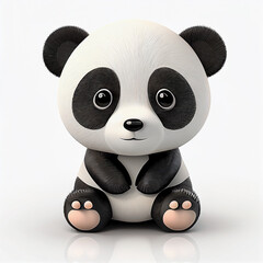 animal 3d cartoon character, panda cartoon character, wildlife. AI generated