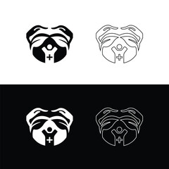 Hand care nature leaf charity medical icon vector logo design