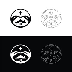 Obraz premium Hand care house vector logo template design 
