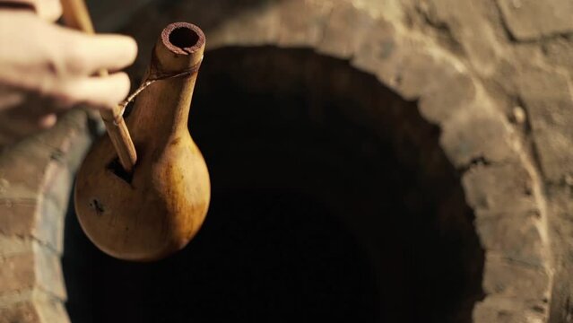 Ancient Georgian traditional Qvevri wine-making method . 