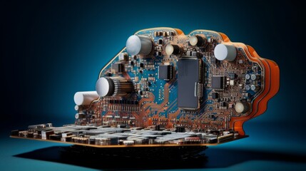 Cloud Circuit Board, Technology, Electronics, AI Generative