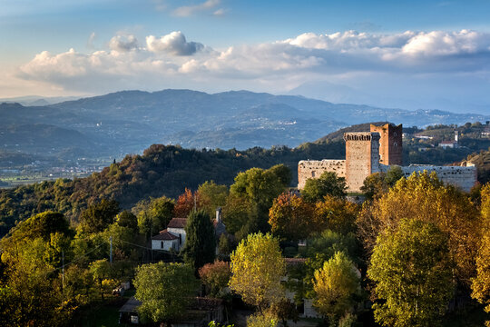 The castle of the Villa is known as the castle of Romeo. Montecchio Maggiore, Veneto, Italy.