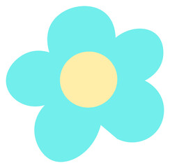 blue flower sticker