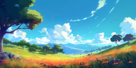 Obraz na płótnie Canvas Anime landscape