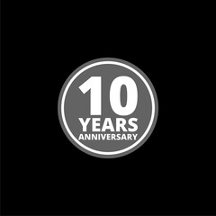 10 Year Anniversary icon  isolated on black background