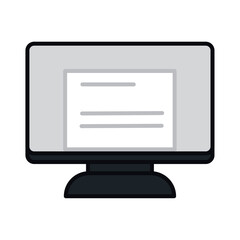 Isolated pc monitor office supply icon Vector