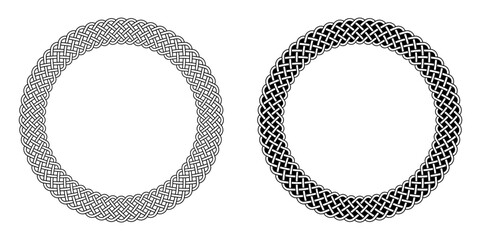Celtic Knot Round Circle Frame Border Decorative Ornament Vector Illustration