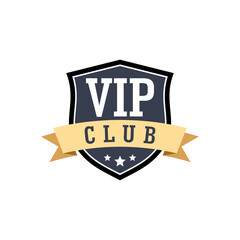 VIP club logo. Exclusive membership badge icon isolated on transparent background