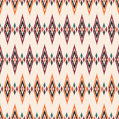 ikat Abstract Ethnic art. Seamless pattern in tribal, folk embroidery, and Mexican style. Aztec geometric art ornament print.Design for carpet, cover.wallpaper, wrapping, fabric, clothing