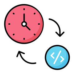 Agile Software Development Line Color Icon
