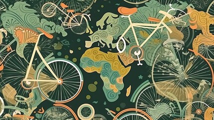 World Bicycle day Banner ideas. Illustration Idea. Generative AI