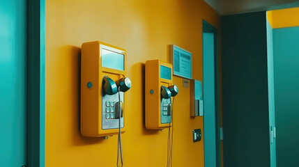 Payphone on the wall. Generative Ai