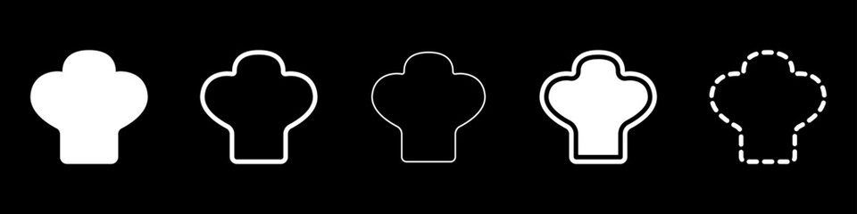 Chef's cap vector. Set of chef's caps vector. Kitchen head protection icon vector.