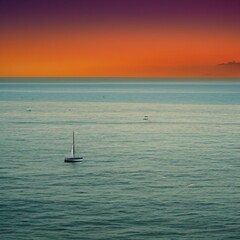 Fototapeta premium Sunset Over The Ocean - generative AI