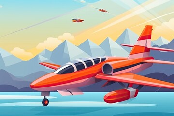 An air racer in a sporting picture. Generative AI