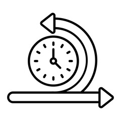 Sprint Time Thin Line Icon