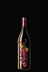 Fototapeta premium wine bottle and glass. Generative Ai.