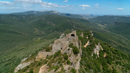 Fototapeta na wymiar Cathar Castles: Chateau de Duilhac-Sous-Peyrepertuse, Aude. France.