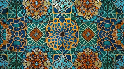 Arabic pattern background, oriental islamic ornament. Generative Ai