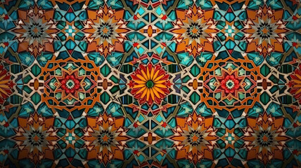Arabic pattern background, oriental islamic ornament. Generative Ai