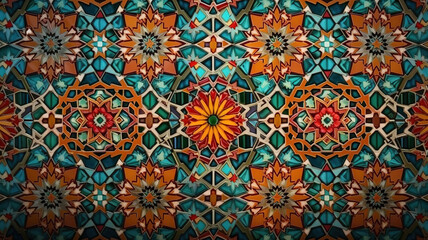 Arabic pattern background, oriental islamic ornament. Generative Ai