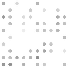 Abstract seamless geometric pattern. Mosaic background of black circles. Evenly spaced big shapes of different color. Vector illustration on white background