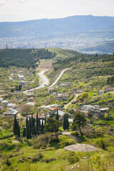 view from the mountain to the city of Tbilisi. Gldani district
