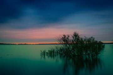 Sunset in texas lake