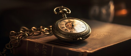 Antique pocket watch. Generative AI