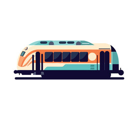 Vector illustration in flat train