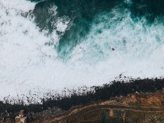 Drone views of Achadas da Cruz in Madeira, Portugal