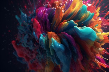 A colorful abstract design with bold, contrasting colors and shapes, Generative AI