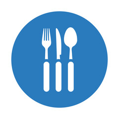 Cutlery, knife icon. Blue color design.
