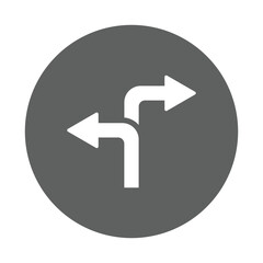 Direction, path, way icon. Gray vector graphics.