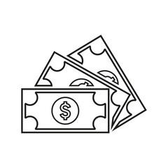 Dollar, money, cash line icon. Outline vector.