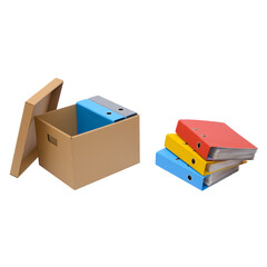 Obraz premium Archive boxes insulated on white background