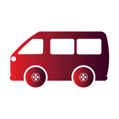 Isolated colored van icon Flat design Vector